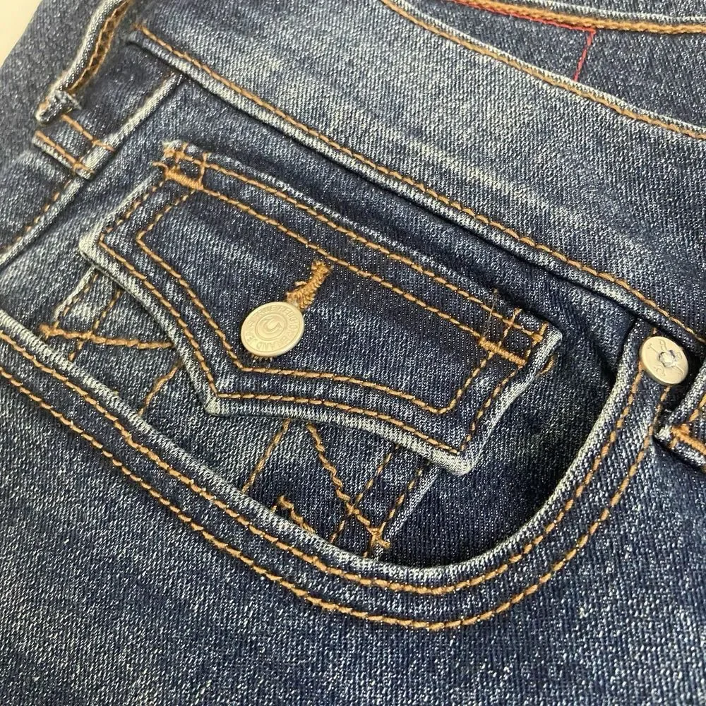 True Religion Jeans Men Size 32x33 Ricky Flap SN Relaxed Straight Blue Denim NWT
